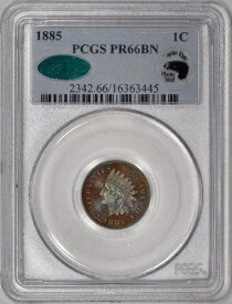 1885 年 プルーフ インディアン ヘッド 1 セント 1 セント ペニー PCGS PR66BN CAC - 素晴らしい色!