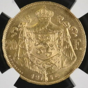 1914�N �x���M�[ 20�t�����A�t���}���� �|�W�V����B�ANGC MS63 ���A�o���A���g