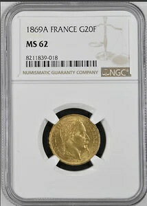 :1869A G20F S[h 20t tX NGC MS62 i|I3 󏭐 R6 ōO[h