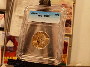 1961-D �󏭃W���[�W�E���V���g�� �N�H�[�^�[ �O���[�h MS 67 ICG �艿 $2660.00