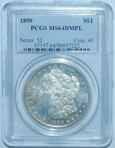 1890�N P PCGS MS64DMPL �f�B�[�v�~���[ �v���[�t���C�N �����K�� �V���o�[ �_���[