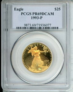 1993-P 25 �h�� �S�[���h �C�[�O�� 1/2 �I���X PCGS PF69 �v���[�t �R�C�� PR69 �L�[ �f�[�g!!!