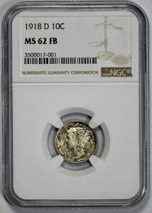 1918-D }[L[ 10Zg MS 62 FB toh