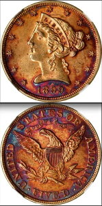 1899 NGC MS �S�[�W���X�J���[�Y - �T�[�h�e�B�A�X���u�X�^���_�[�h MS67 - �n�[�t�C�[�O�� 5�h��
