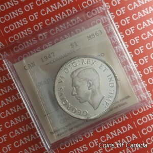 1947NJi_ ICCS MS 63 ML [v[tJI ] #coinsofcanada