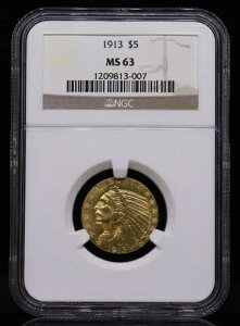1913N G$5 Ch NGC MS63