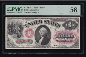 �č� 1875�N 1�h�� ���V���g���B������� �@��ʉ� FR 20 PMG 58 Ch AU (145)