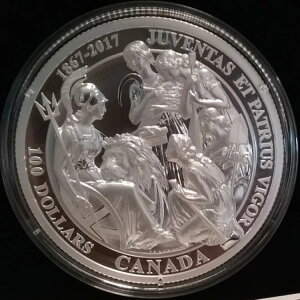1867-2017 $100 10�I���X �V���o�[�R�C�� �J�i�_�A�M���_�� ���x���^�X �p�g���E�X ���B�S�[��