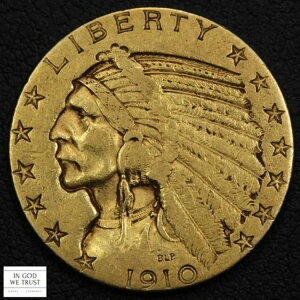 1910�N S $5 5�h�� �C���f�B�A���w�b�h �S�[���h �n�[�t�C�[�O��