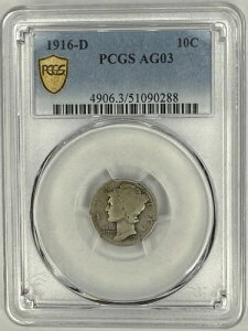 1916 D �}�[�L�����[�_�C�� 10 �Z���g PCGS AG03 ??�L�[���t - �O���[�f�B���O����??