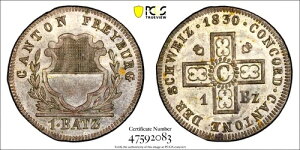 1830�N �X�C�X �t���C�u���N�B �o�b�c�F���APCGS MS 62�AKM-88