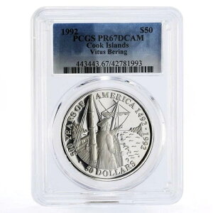 �N�b�N���� 50�h�� ���B�g�D�X�E�x�[�����O�D�g���x���[ PR67 PCGS ��� 1992�N