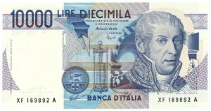 10000 ���� B. D'ITALIA ALESSANDRO VOLTA SERIE SOSTITUTIVA XF 23/09/1996 FDS