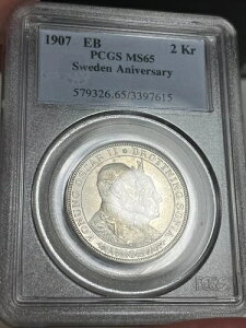 1907 �X�E�F�[�f�� 2 �N���[�i - PCGS MS65 - �����L�O��
