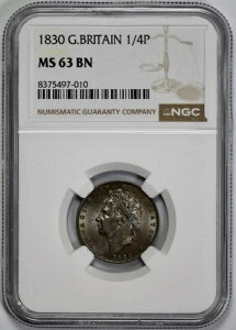 1830N CMX 1/4P t@[VO NGC MS 63 BN