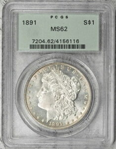 1891-P �����K���E�_���[ PCGS MS62 �^�t�i�[�E�f�[�g�I #ENF6