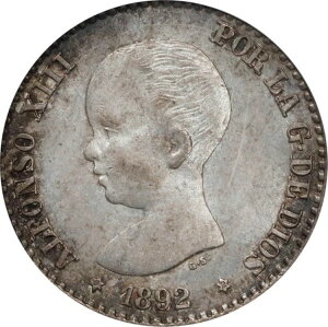 1892PG-M(92) �X�y�C�� �A���t�H���\13�� ��� 50�Z���`���X �}�h���[�h������ KM-690 PCGS MS-62