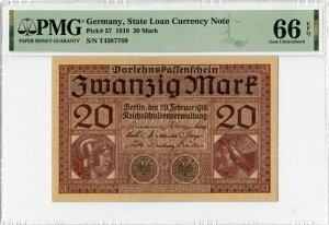 �h�C�c 20�}���N 1918�N�APMG 66 EPQ�A�u���ʉݎ����v �s�b�N�ԍ�57