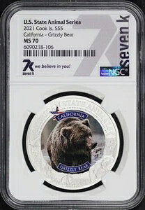 2021�N �N�b�N���� 5�h����� �č��J���t�H���j�A�B�O���Y���[�x�A NGC MS-70 7k���x��