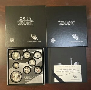 2018年 アメリカ造幣局限定版 シルバープルーフセット(箱・保証書付き)