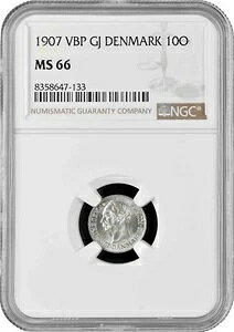 �f���}�[�N 10 �z�� 1907 VBP�ANGC MS66�A�u�t���f���b�N8���i1906 - 1912�j�v���