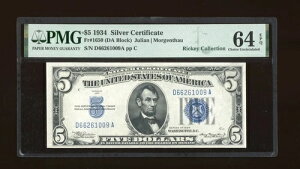 DBR 1934 $5  Fr. 1650 DA ubN PMG 64 EPQ VA D66261009A