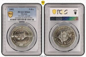 �E�N���C�i 5�O���u�i UNC�R�C�� 2002�N KM#152 �q��@ AN-225 ������ PCGS MS64