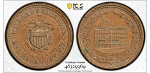 ���t�Ȃ� CWT �X�g�A�J�[�h Willard & Jacksons - NY PCGS MS-62 BN SN6869