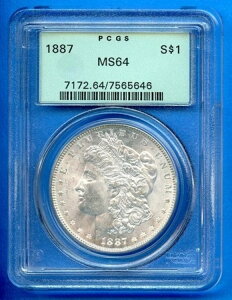 1887 P PCGS MS64 �����K����� 1�h�� �č������� 1887-P MS-64 �u���X�g�z���C�g OGH