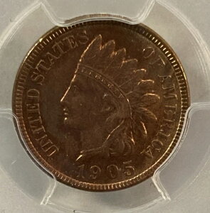 1905年インディアンセント。0.01。PCGS未鑑定。詳細。コインは美しい。