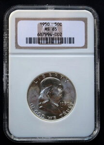 1950N AJ 50Zg tN n[th .900 Vo[ - NGC MS 65