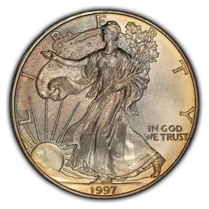 1997年 1オンス アメリカン シルバー イーグル - 魅力的なライトパステル調 - SKU-E2768