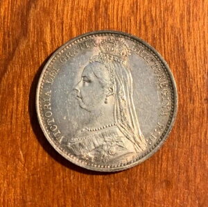 イギリス イングランド ヴィクトリア 1887年 6ペンス銀貨 ブリリアント 未流通