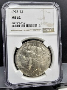=+1922 1hah - MS 62 NGC ~ #344