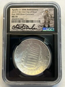 2019�N P $1 �V���o�[ �A�|��11�� 50���N�L�O NGC MS70 �������s �`���[���[�E�f���[�N