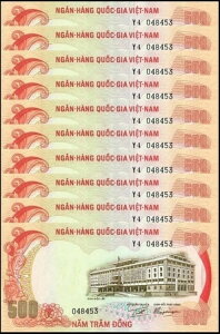 ��x�g�i�� 500�h���A1972 ND�AP-33�AUNC X 10 PCS