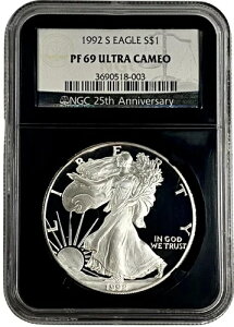 1992�N S�v���[�t �A�����J���V���o�[�C�[�O�� 1�h���d�� NGC PF 69 UC �u���b�N�R�A