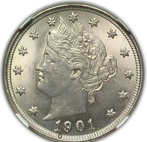 1901N oeB "V" jbP NGC MS 62 F̃ubVhjbP̔