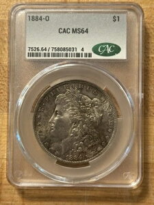 1884-O モルガン銀貨 ? MS64 CAC ? ニューオーリンズ造幣局 ? 魅力的な色調