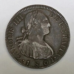 1801年メキシコ 2レアル銀貨 スペイン植民地時代 XFコンディション