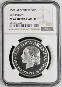 2002 A[` Vo[ 1 y\AEVA PERON - NGC PF 67 Eg JI