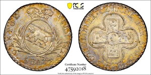 1826�N �X�C�X �x�����B 5 �o�b�c�F���APCGS MS 63�AKM-196.1