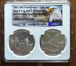 2021 T1 & T 2 �V���o�[ �A�����J�� �C�[�O�� NGC MS70 �ŏI/�ŏ���400�{�b�N�X