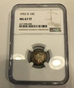 1952-D NGC MS67FT ���[�Y�x���g �_�C�� 10�Z���g �������}���`�J���[�g�[�� MS 67 FT �t���g�[�`