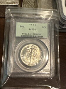 1946�N 50�Z���g PCGS MS64 - OGH 108x �V���A���i���o�[���� �ɂ߂Ċ󏭂Ȍ����p�X���u�I���o��10,000�h��