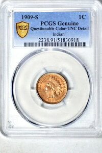 1909-S 1C CfBAwbh Zg PCGS  UNC Det.iF͕sj