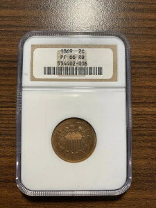 1869-P 2�Z���g�d�� 2C NGC �v���[�t 66 ���b�h�u���E�� (RB) �� ���s����600���̂�