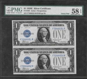???? �d�v�Ȓ��ӎ���! 1928E $1 S/C ??�A���J�b�g �y�A?? PMG CH ABOUT UNC 58 EPQ ���Ɋ�!!