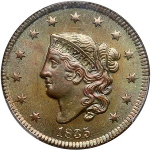 1835 N-5 R-2 PCGS MS 63 BN Sm 8AX^[YE}g܂̓RlbgwbhE[WZgRC 1Zg