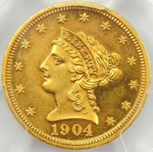 1904�N�v���[�t ���o�e�B�S�[���h �N�H�[�^�[�C�[�O�� 2.50�h���R�C�� - PCGS �v���[�t�ڍ� (PF / PR)